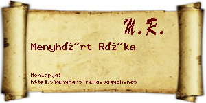Menyhárt Réka névjegykártya